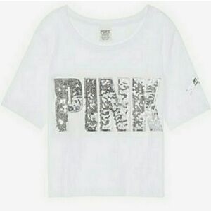 Victoria's Secret VS PINK Bling Crop Tee Top Medium